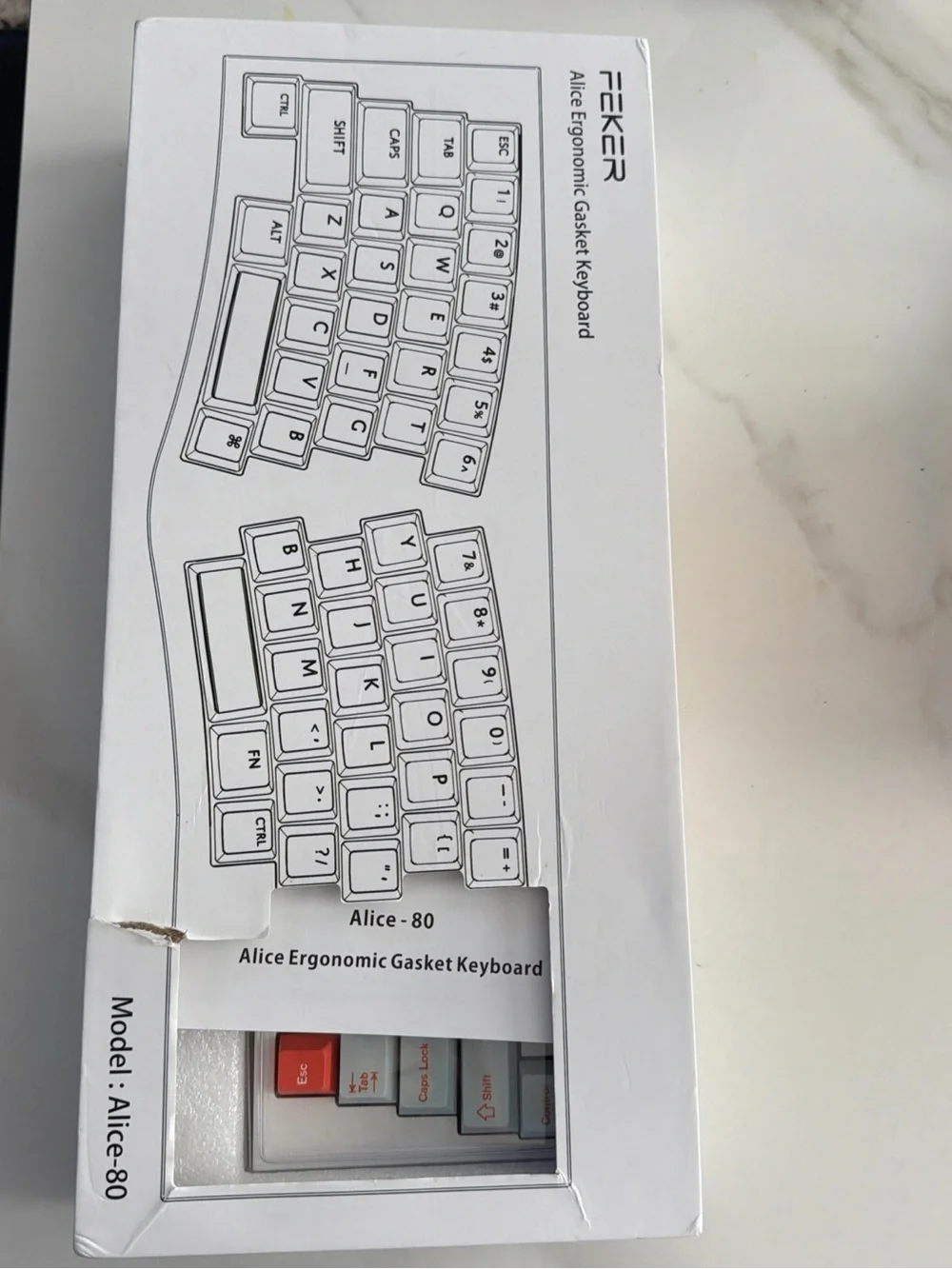 MechLands Feker Alice80 Ergonomic Gasket Keyboard 68 Keys White Grey Orange